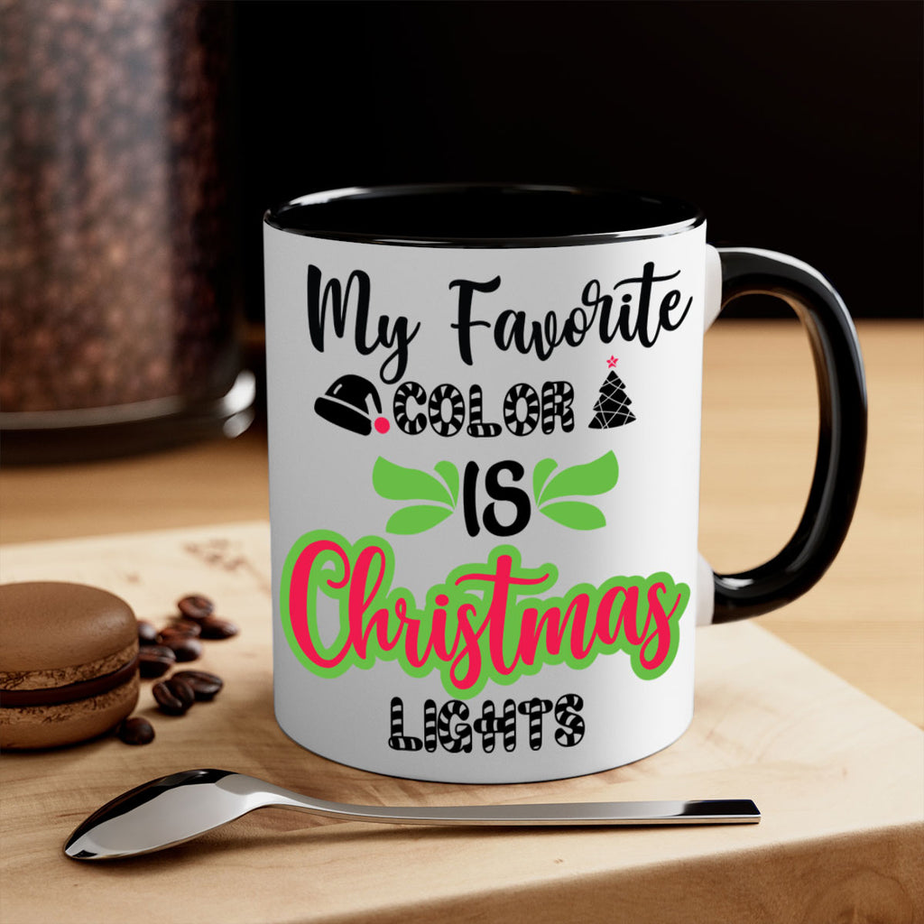 my favorite color is christmas lights style 523#- christmas-Mug / Coffee Cup