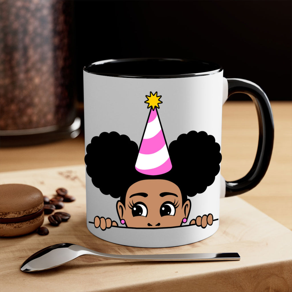 peekaboo afro puffs birthday girl 24#- Black women - Girls-Mug / Coffee Cup