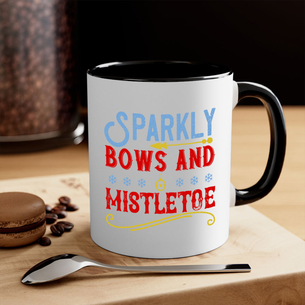 sparkly bows and mistletoe 354#- christmas-Mug / Coffee Cup