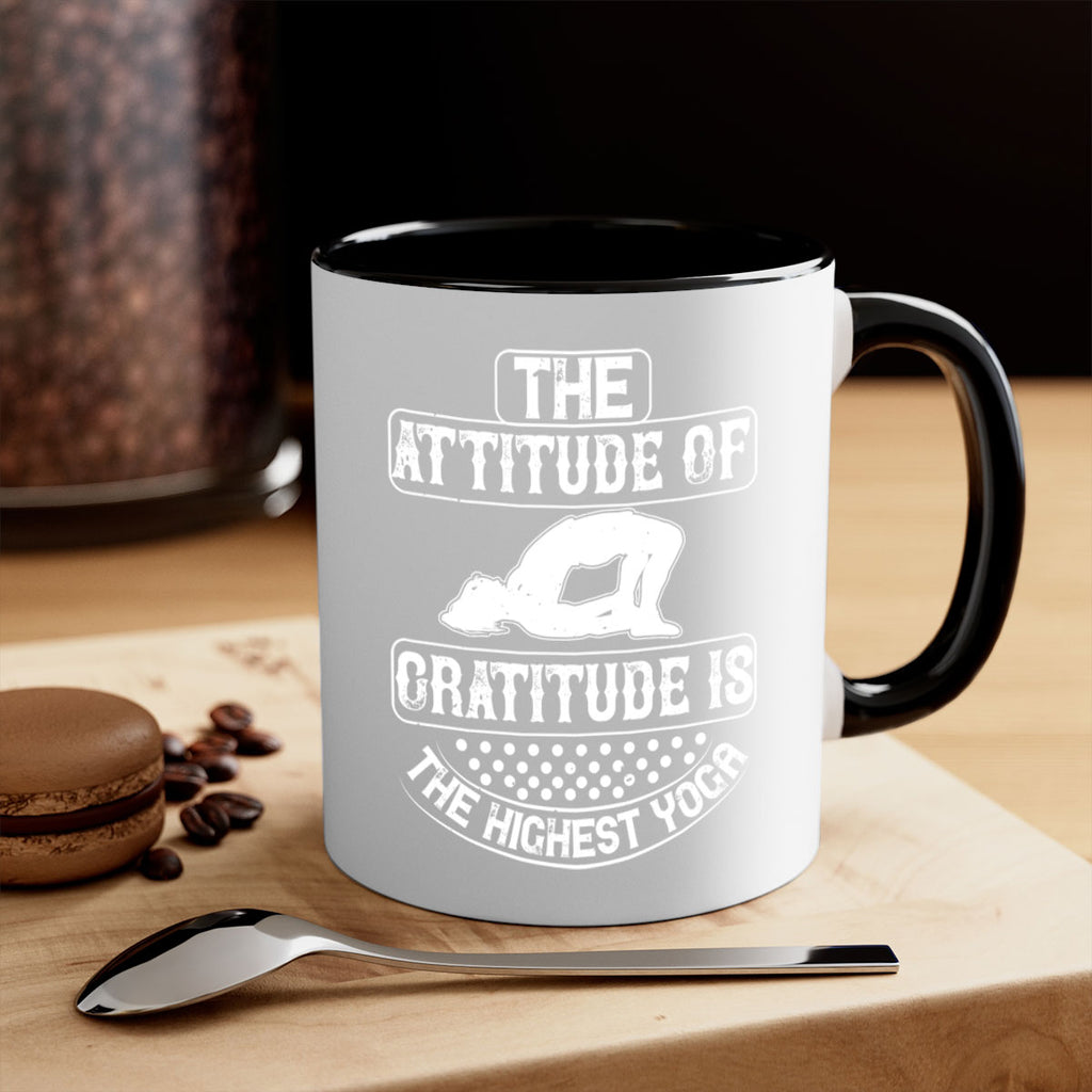 the attitude of gratitude is the highest yoga 64#- yoga-Mug / Coffee Cup