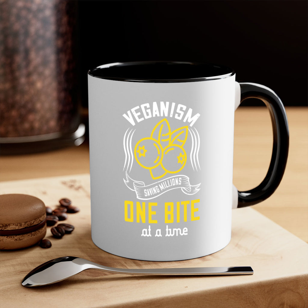 veganism saving millions one bite at a time 13#- vegan-Mug / Coffee Cup
