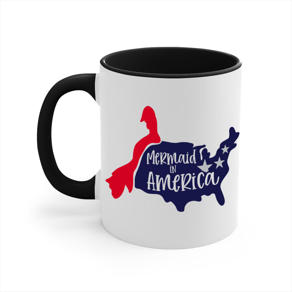 Mermaid In America Style 167#- 4th Of July-Mug / Coffee Cup