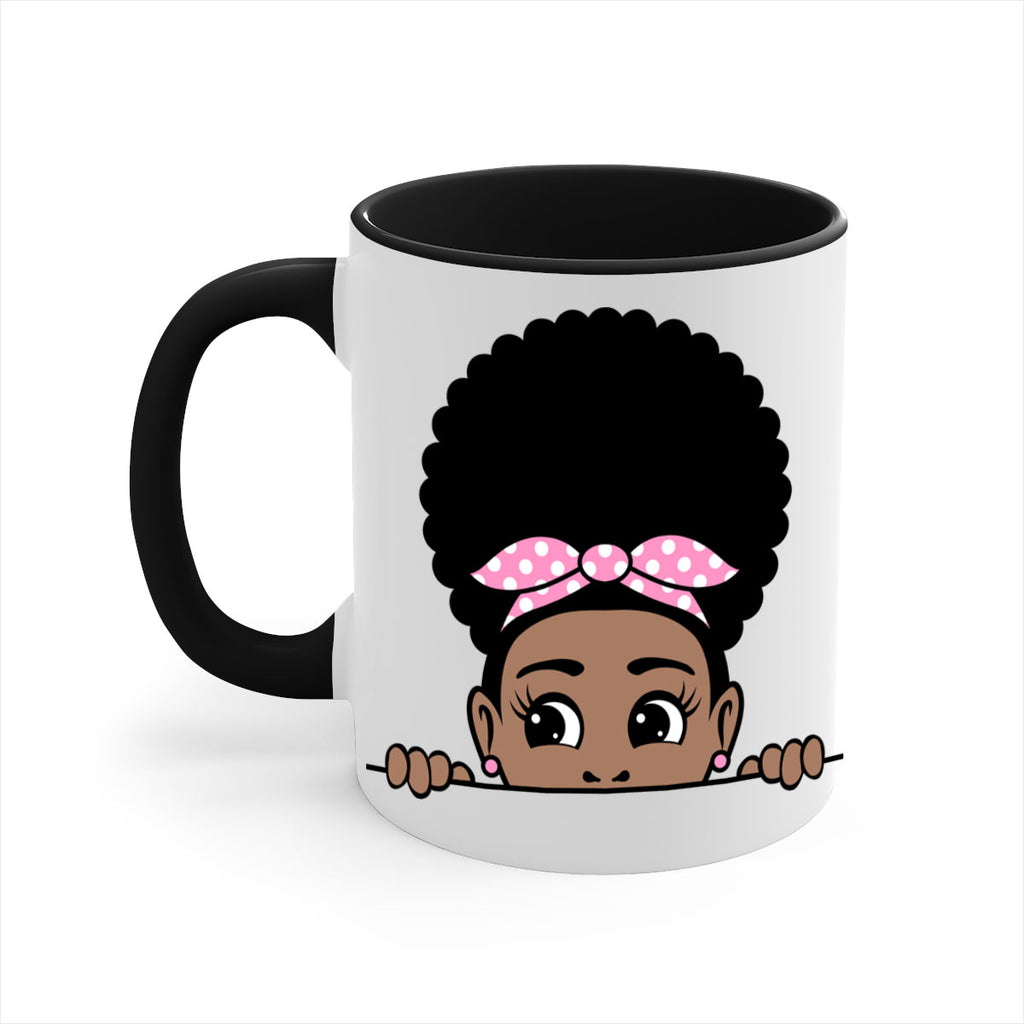 afro puff bandana girl peekaboo 85#- Black women - Girls-Mug / Coffee Cup