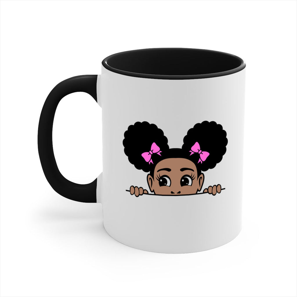 afro puffs girl peekaboo 79#- Black women - Girls-Mug / Coffee Cup