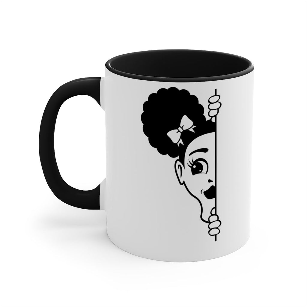 afro puffs girl peekaboo 82#- Black women - Girls-Mug / Coffee Cup