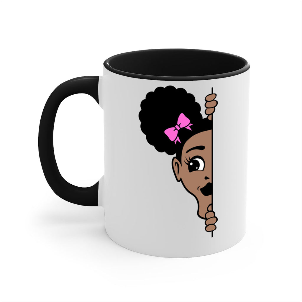 afro puffs girl peekaboo 83#- Black women - Girls-Mug / Coffee Cup