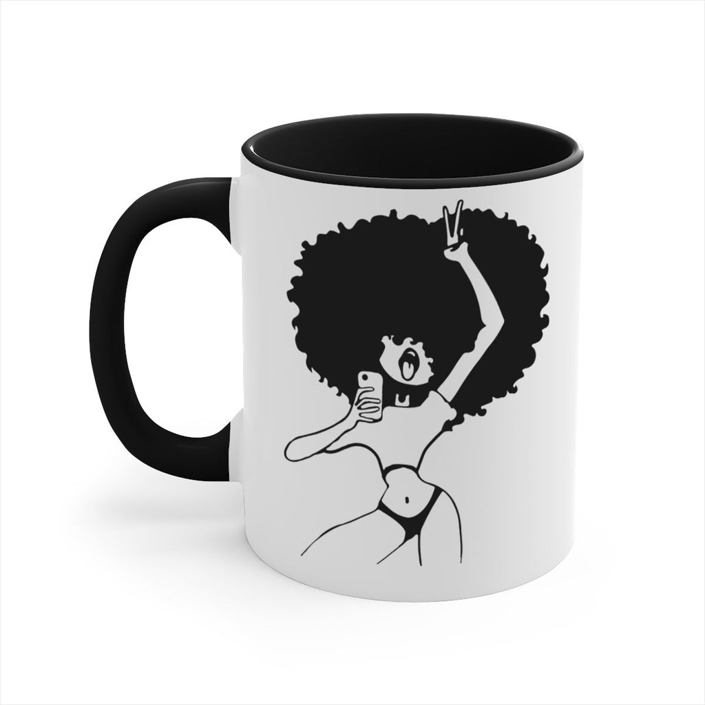afro woman taking selfie 66#- Black women - Girls-Mug / Coffee Cup