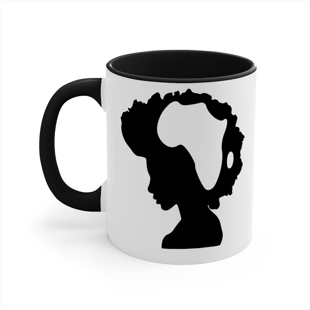 afro woman with africa map 65#- Black women - Girls-Mug / Coffee Cup