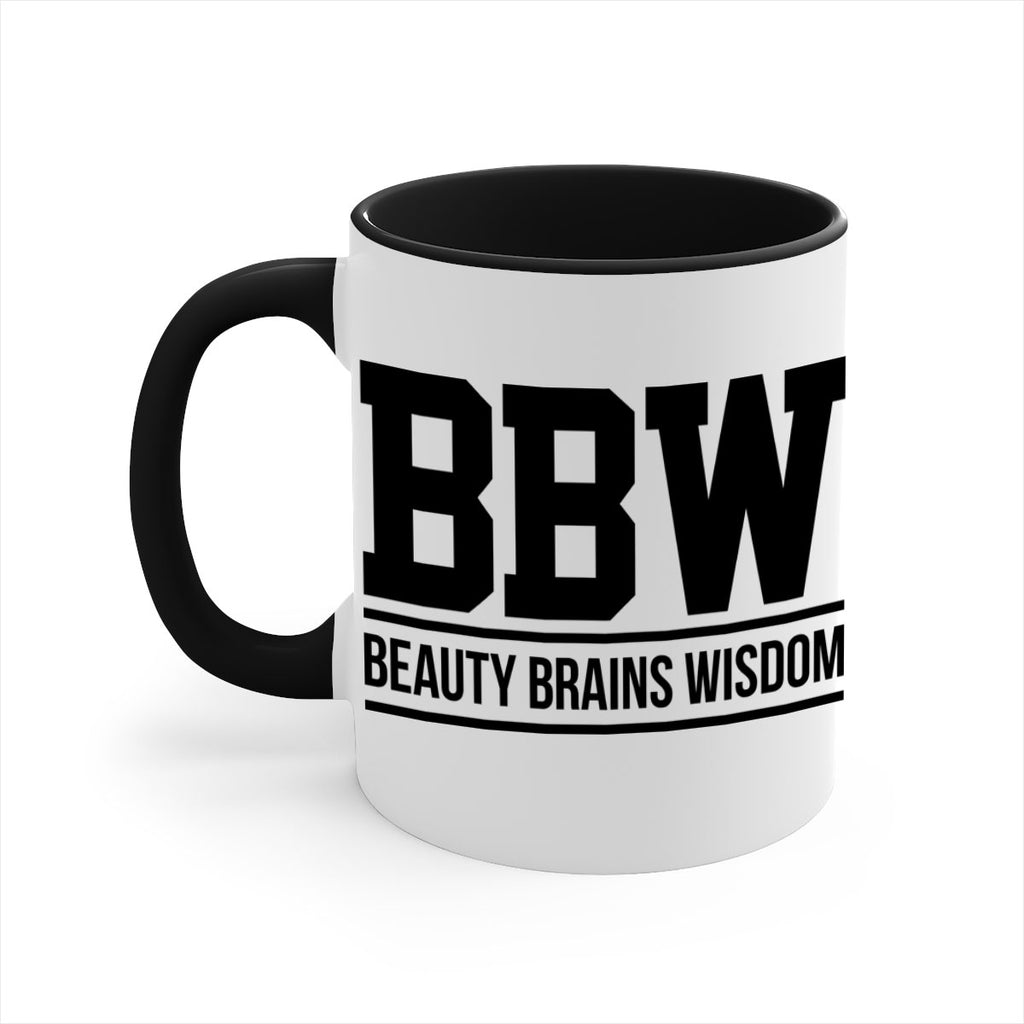 bbw beauty brains wisdom 263#- black words - phrases-Mug / Coffee Cup