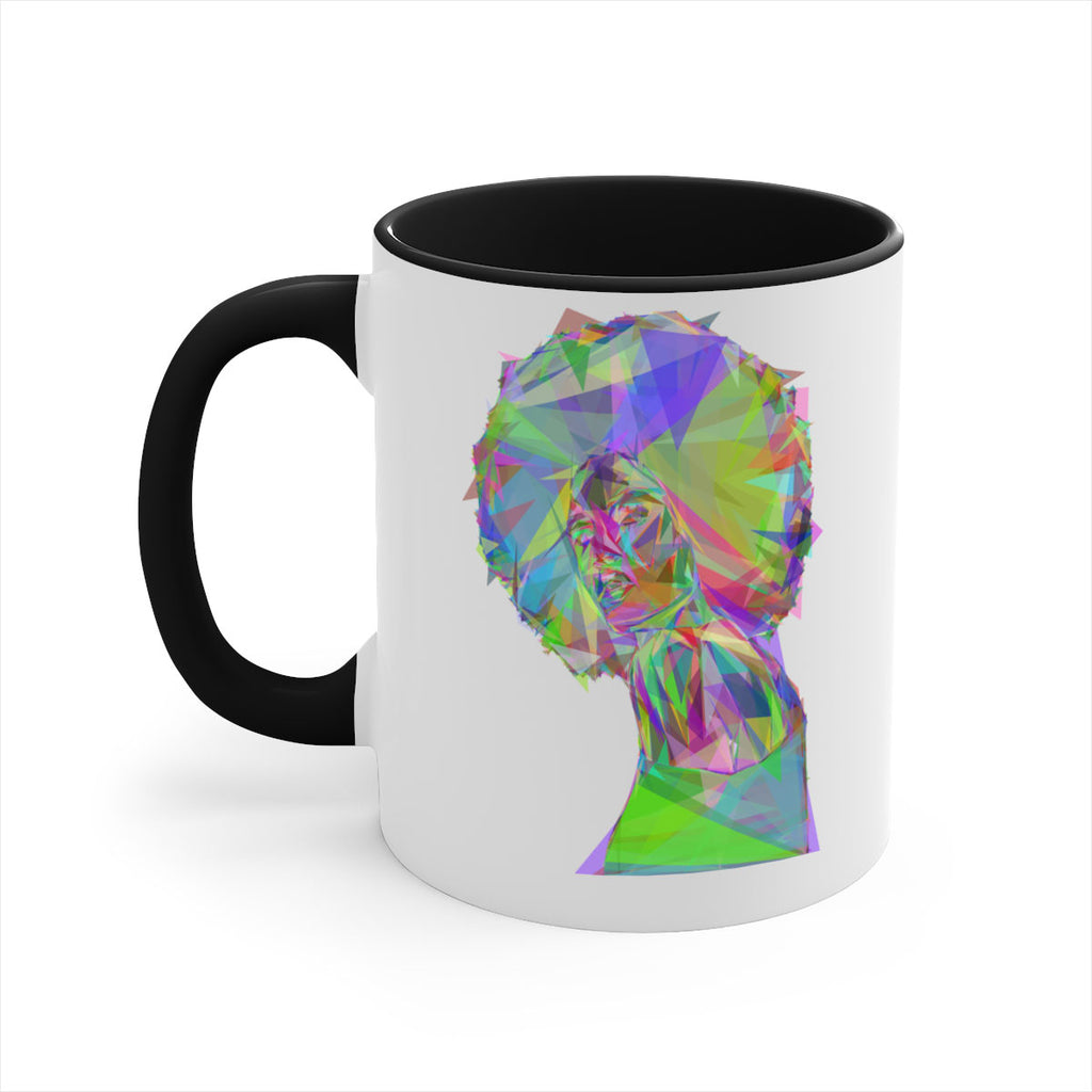 beautiful black woman geometric prismatic 59#- Black women - Girls-Mug / Coffee Cup