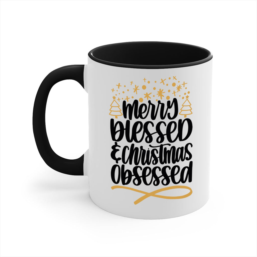 merry blessed christmas obsessed gold 95#- christmas-Mug / Coffee Cup