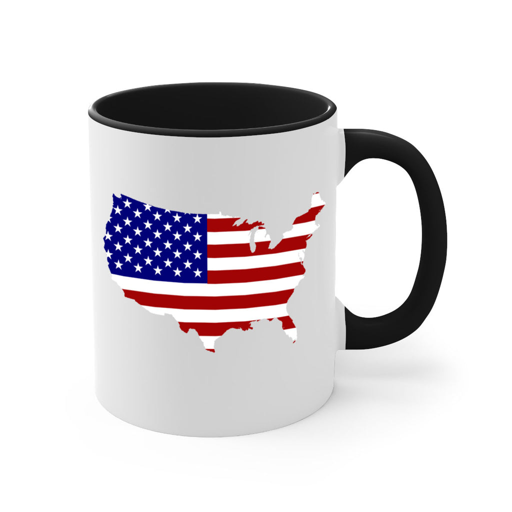 Flag With Map Style 50#- 4th Of July-Mug / Coffee Cup