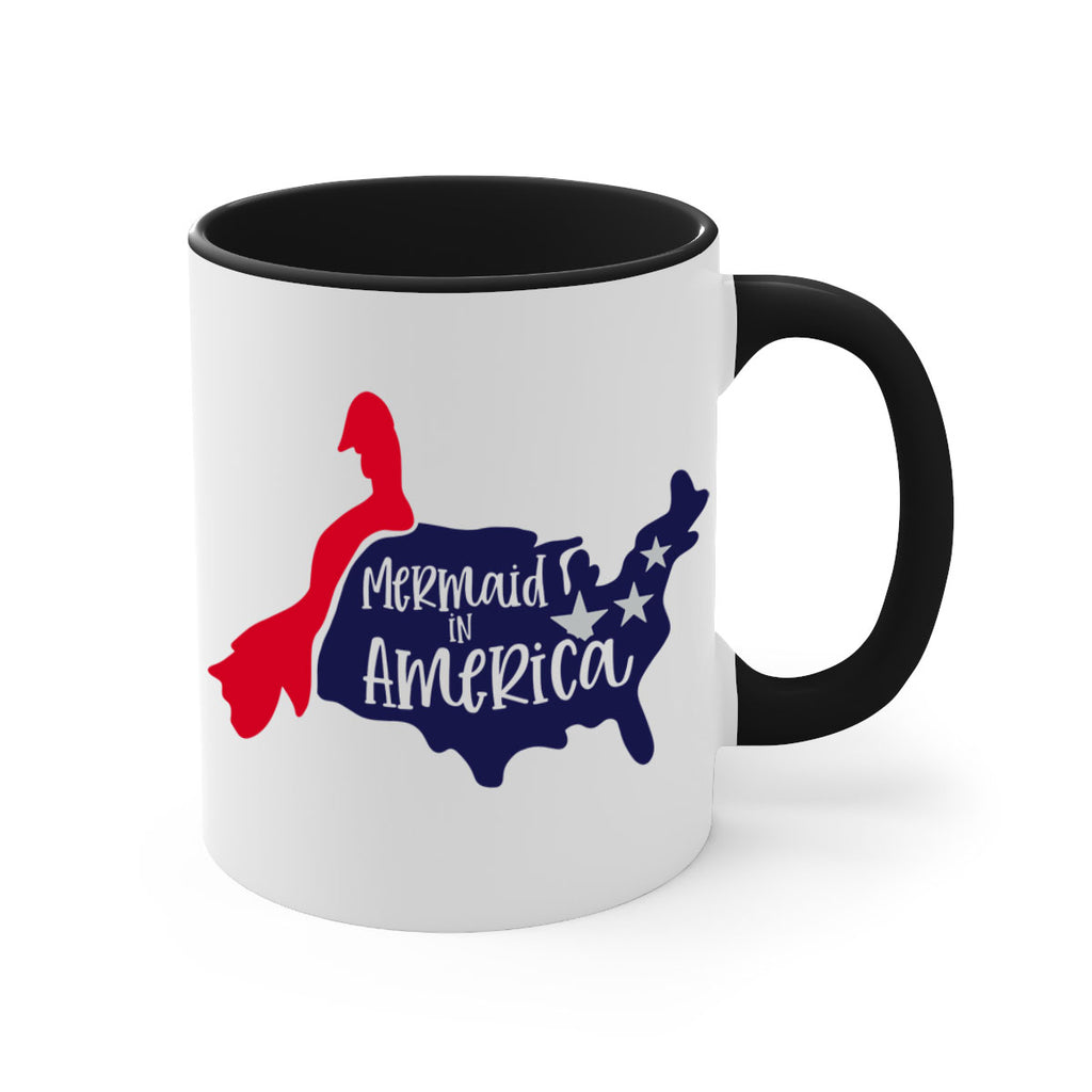 Mermaid In America Style 167#- 4th Of July-Mug / Coffee Cup