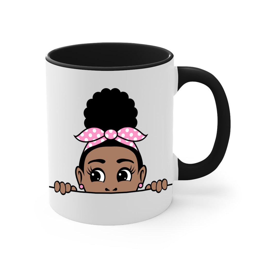 afro puff bandana girl peekaboo 86#- Black women - Girls-Mug / Coffee Cup
