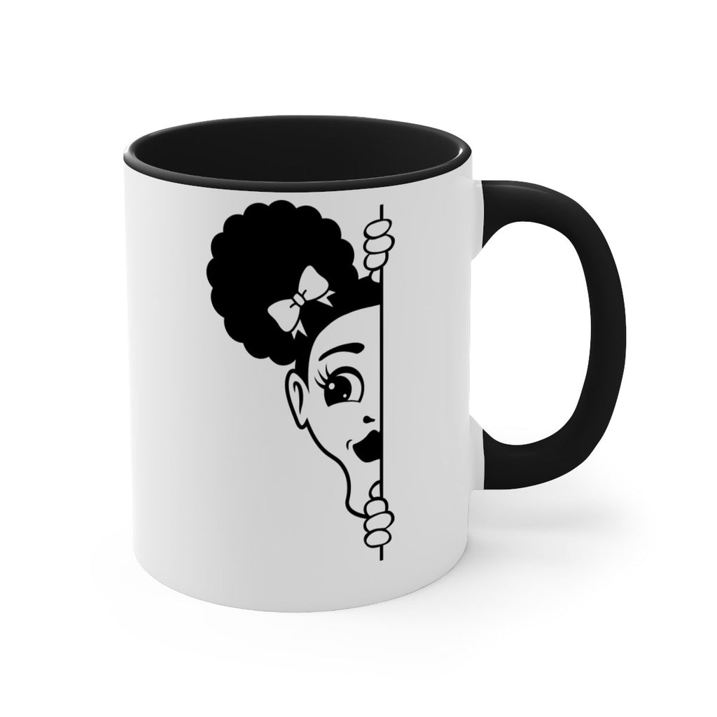 afro puffs girl peekaboo 82#- Black women - Girls-Mug / Coffee Cup