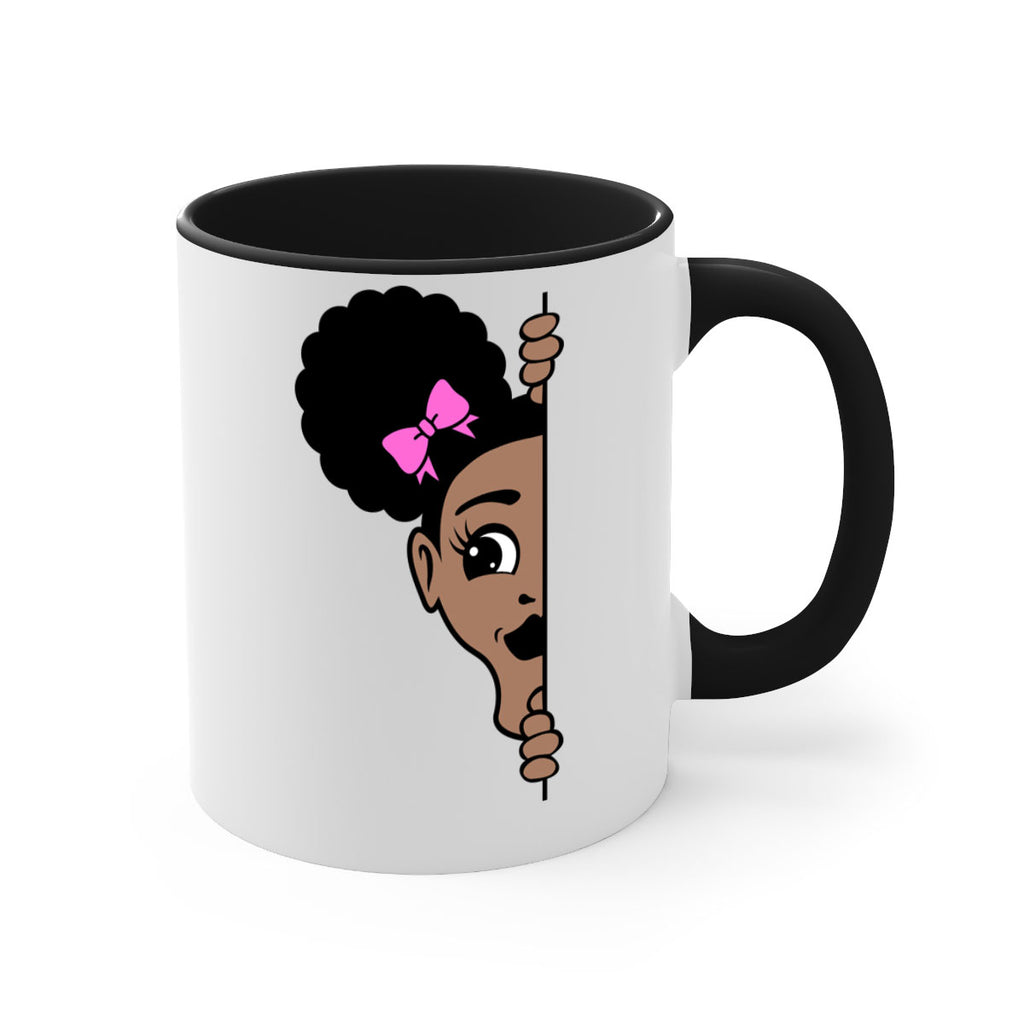 afro puffs girl peekaboo 83#- Black women - Girls-Mug / Coffee Cup