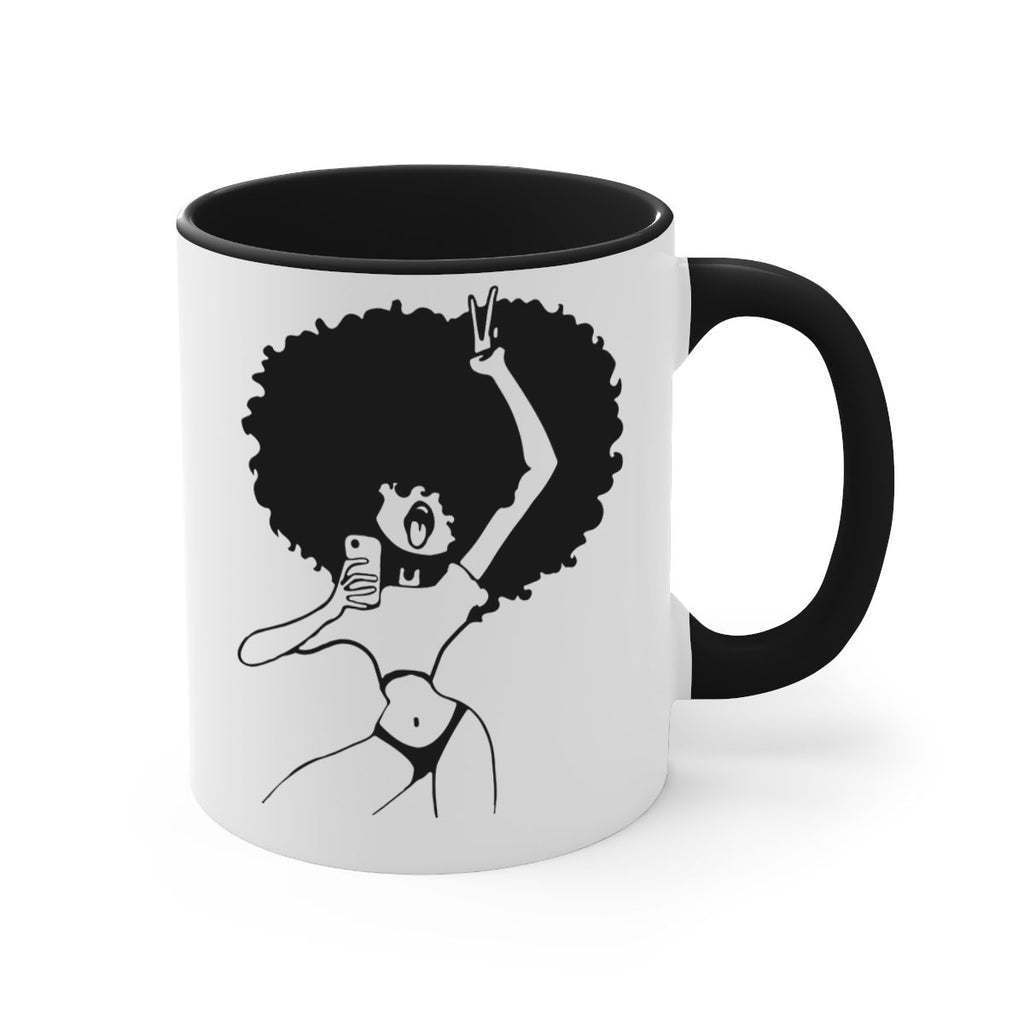 afro woman taking selfie 66#- Black women - Girls-Mug / Coffee Cup