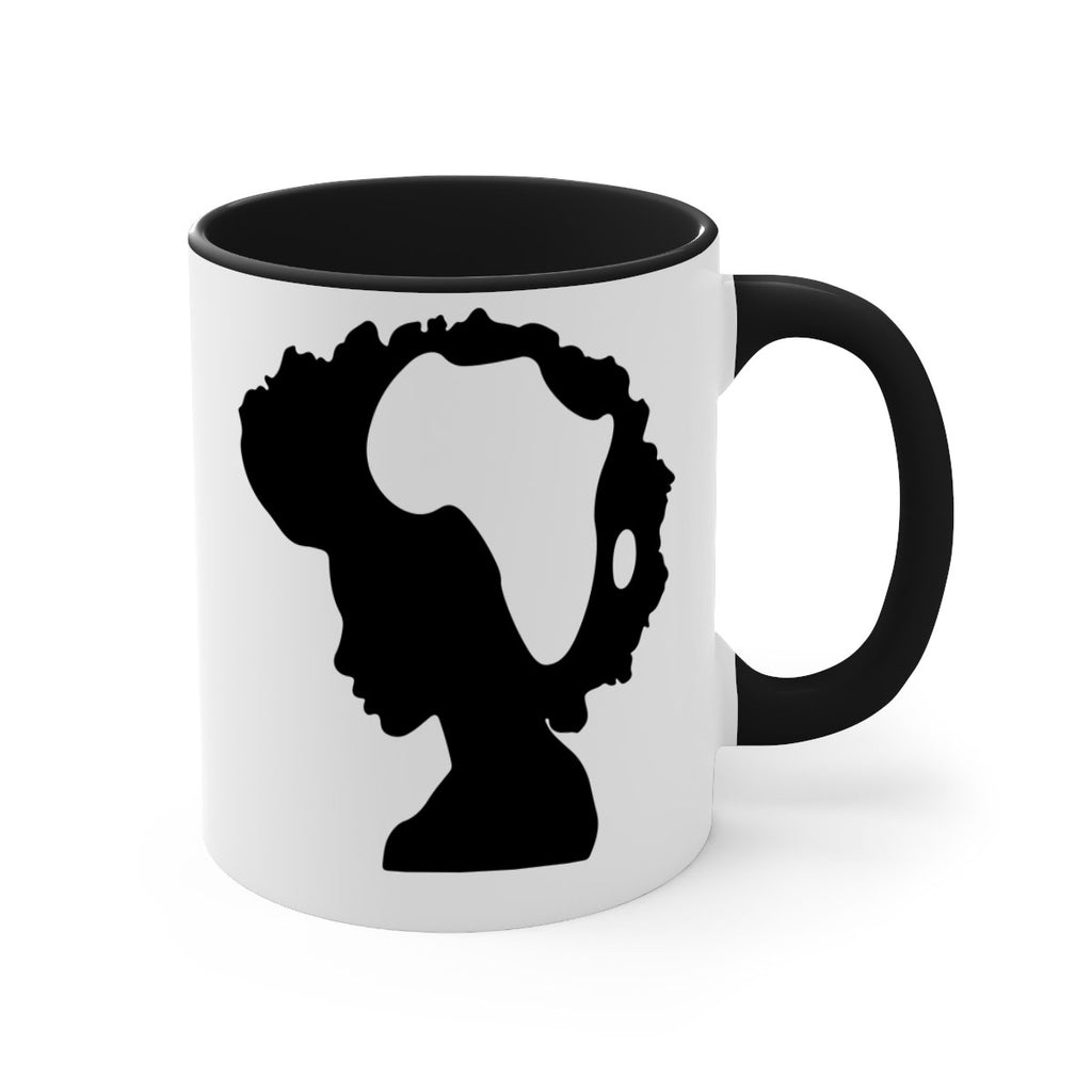 afro woman with africa map 65#- Black women - Girls-Mug / Coffee Cup