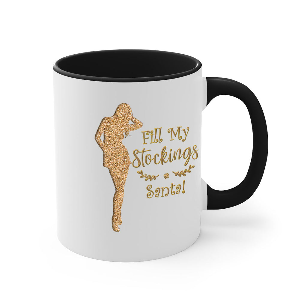 fill my stockings santa gold 324#- christmas-Mug / Coffee Cup