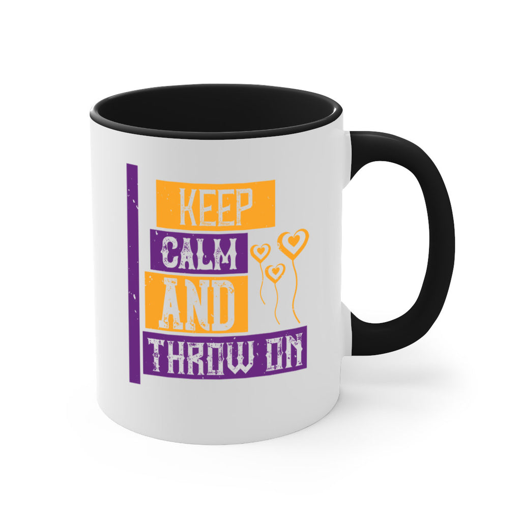keep calm and throw on 55#- mardi gras-Mug / Coffee Cup