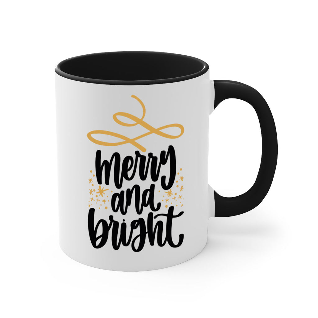 merry and bright gold 97#- christmas-Mug / Coffee Cup