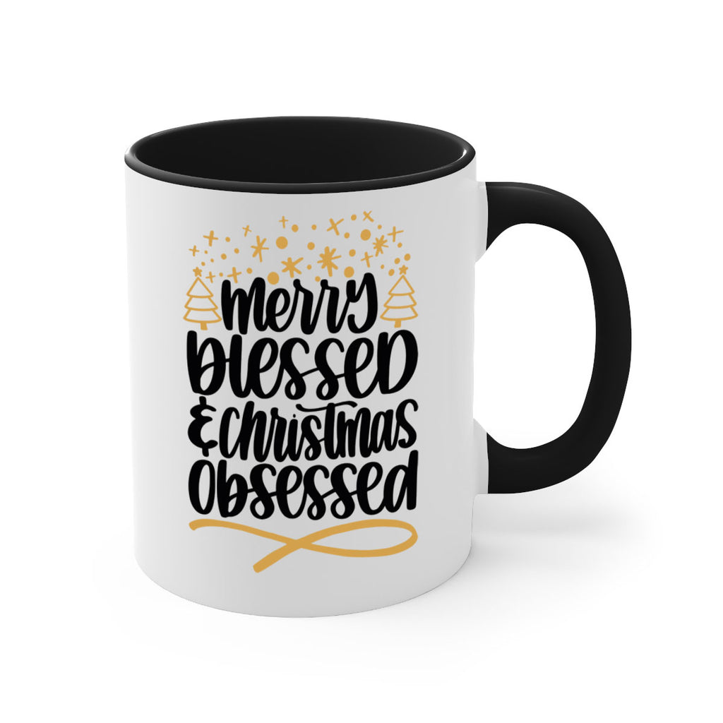 merry blessed christmas obsessed gold 95#- christmas-Mug / Coffee Cup