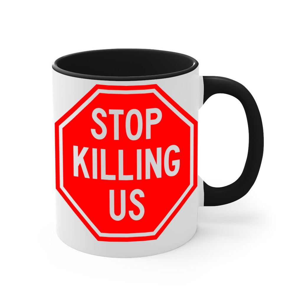 stop killing us 25#- black words - phrases-Mug / Coffee Cup
