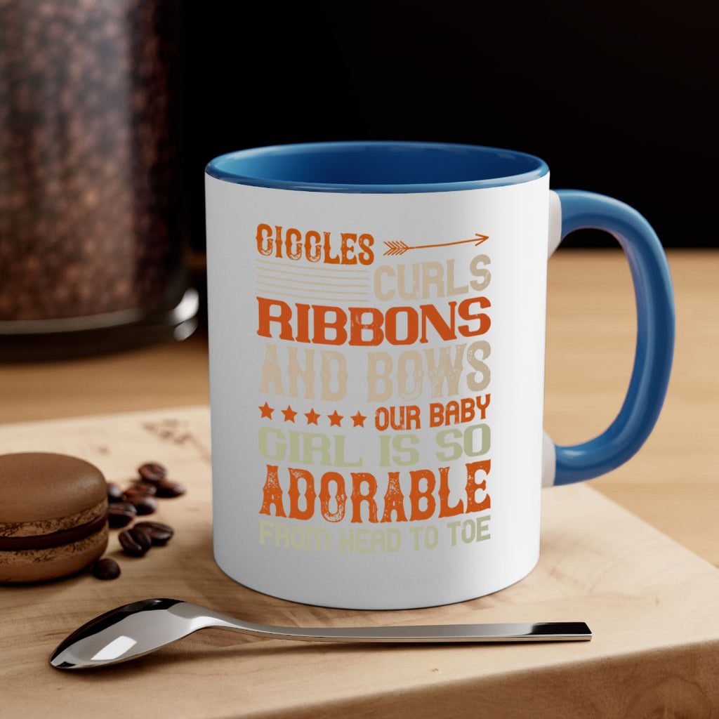 Giggles curls ribbons and bows Our baby girl is so adorable from head to toe Style 122#- baby2-Mug / Coffee Cup