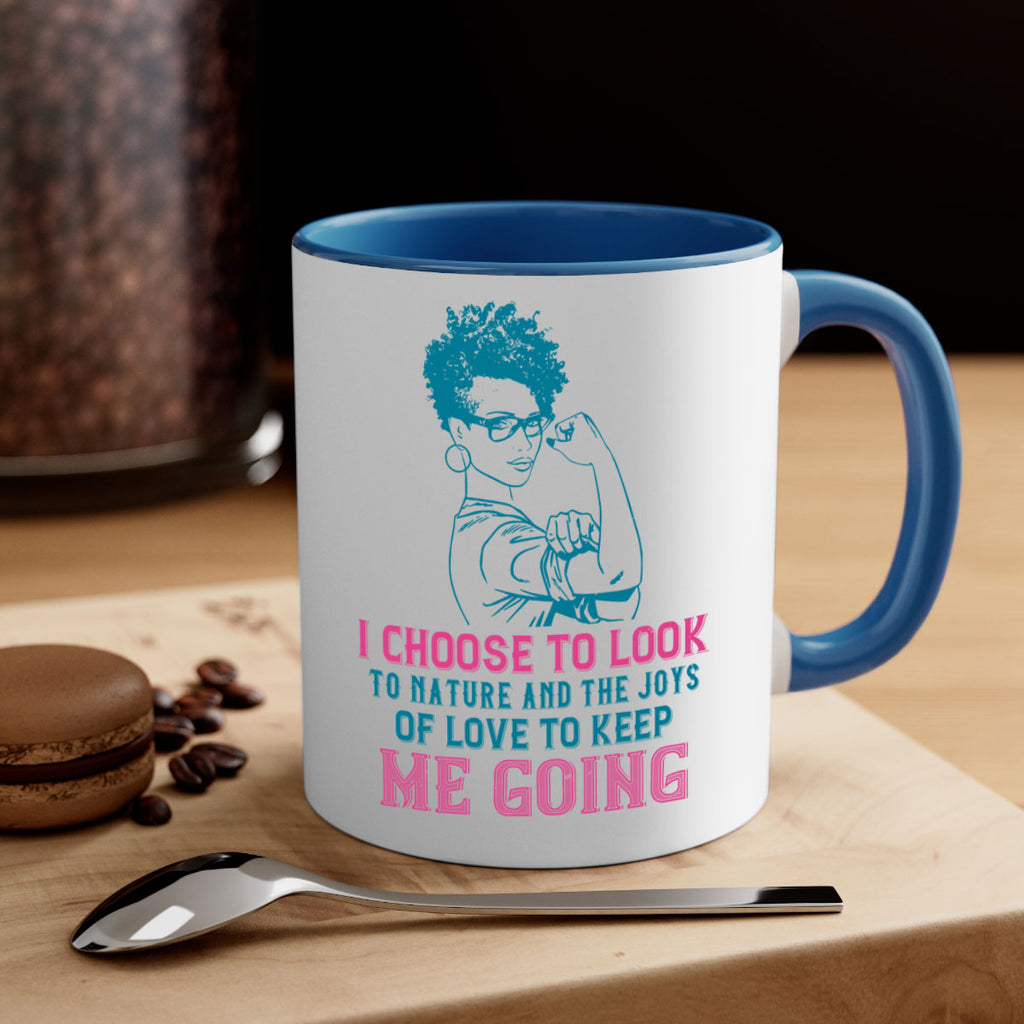 I choose to look to nature and the joys of love to keep me going Style 6#- Afro - Black-Mug / Coffee Cup