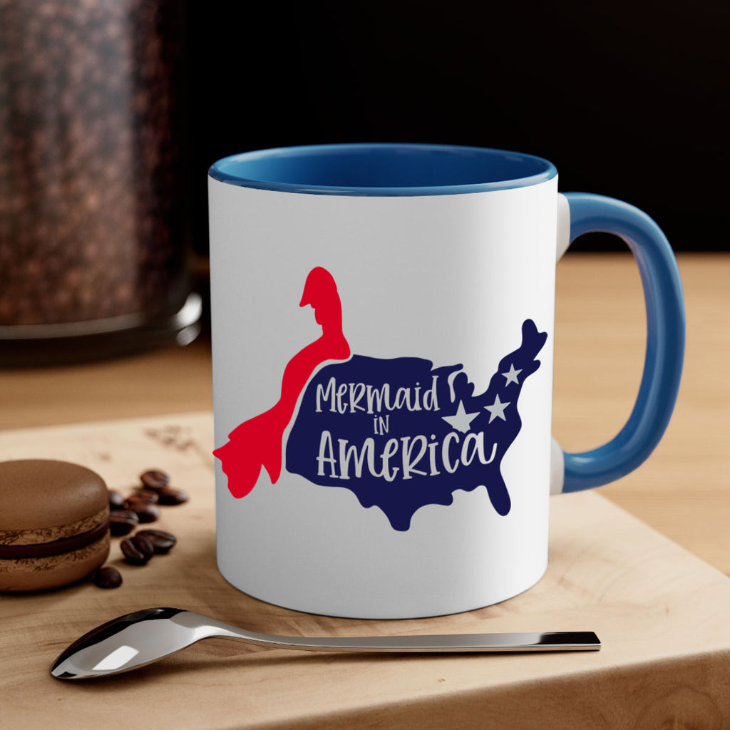 Mermaid In America Style 167#- 4th Of July-Mug / Coffee Cup