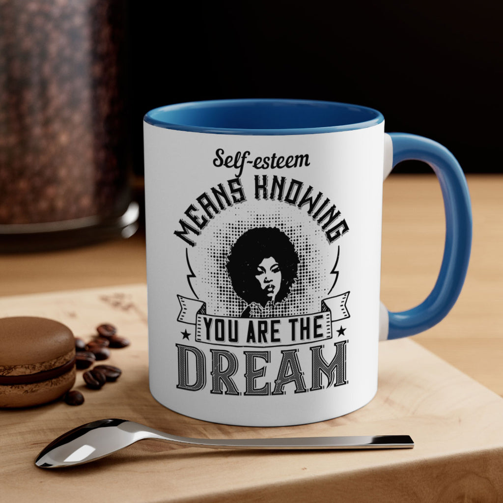 Selfesteem means knowing you are the dream Style 18#- Afro - Black-Mug / Coffee Cup