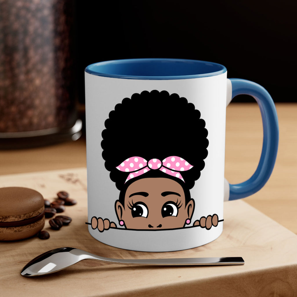 afro puff bandana girl peekaboo 85#- Black women - Girls-Mug / Coffee Cup