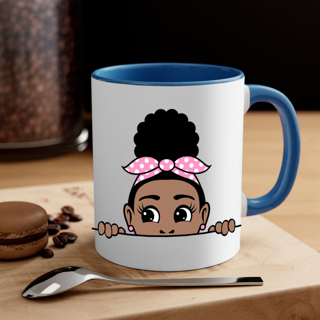 afro puff bandana girl peekaboo 86#- Black women - Girls-Mug / Coffee Cup
