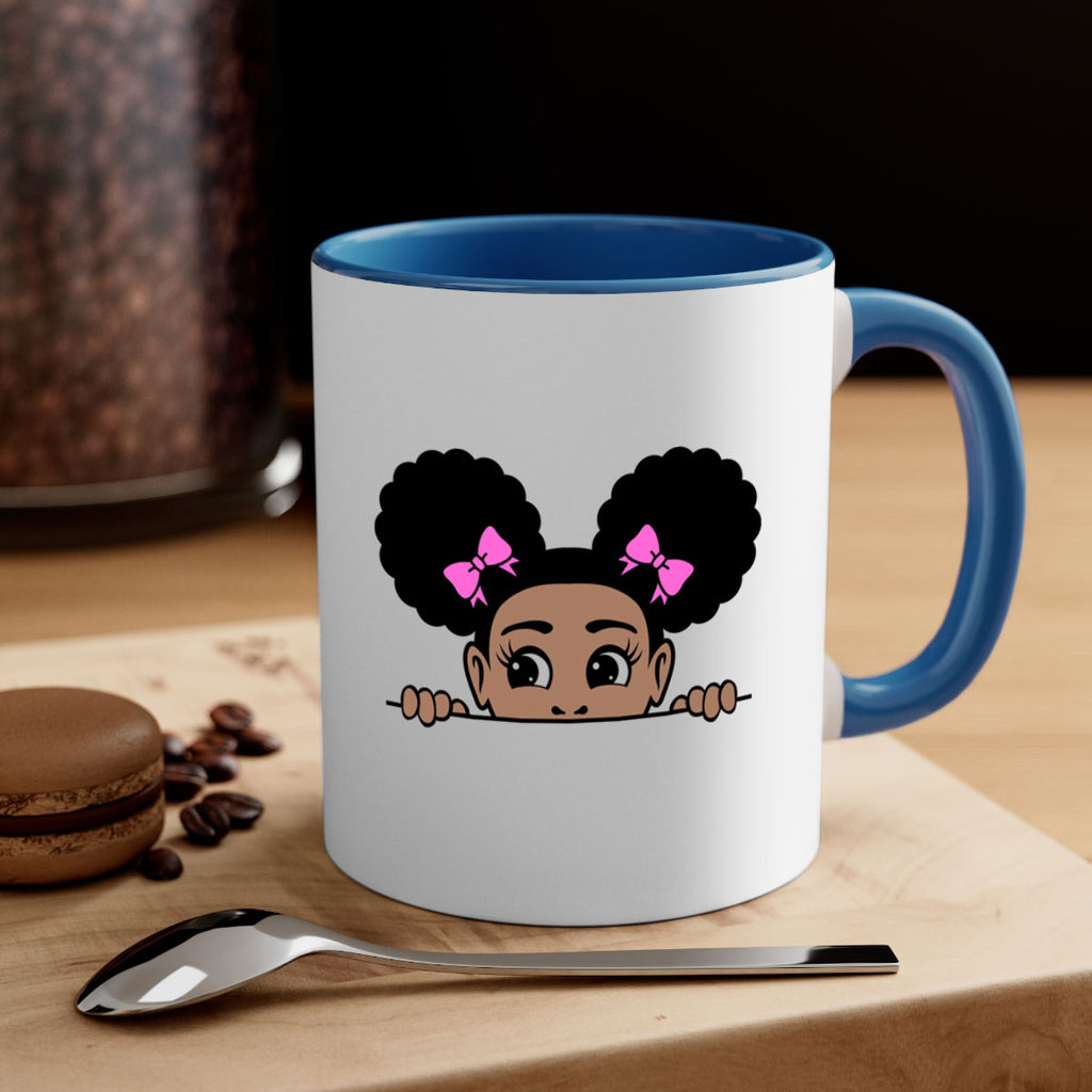 afro puffs girl peekaboo 79#- Black women - Girls-Mug / Coffee Cup