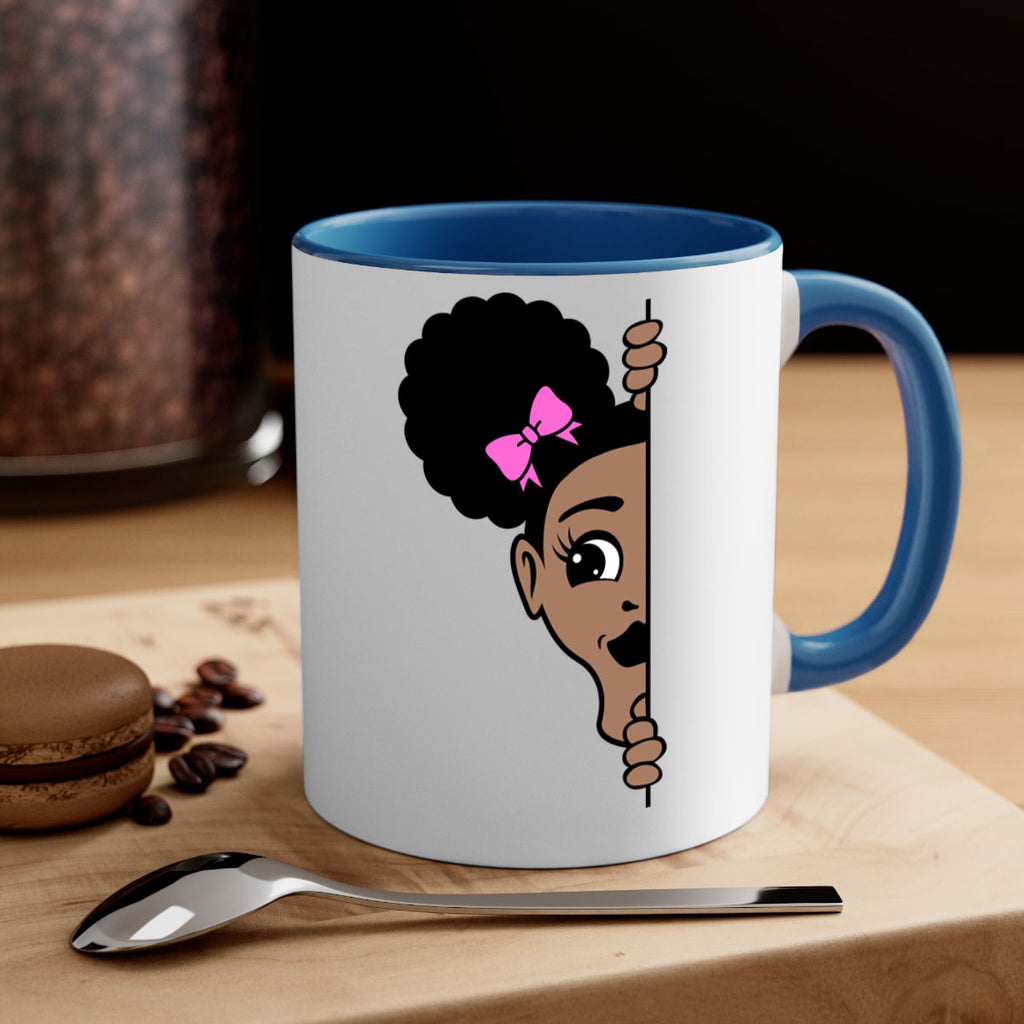 afro puffs girl peekaboo 83#- Black women - Girls-Mug / Coffee Cup