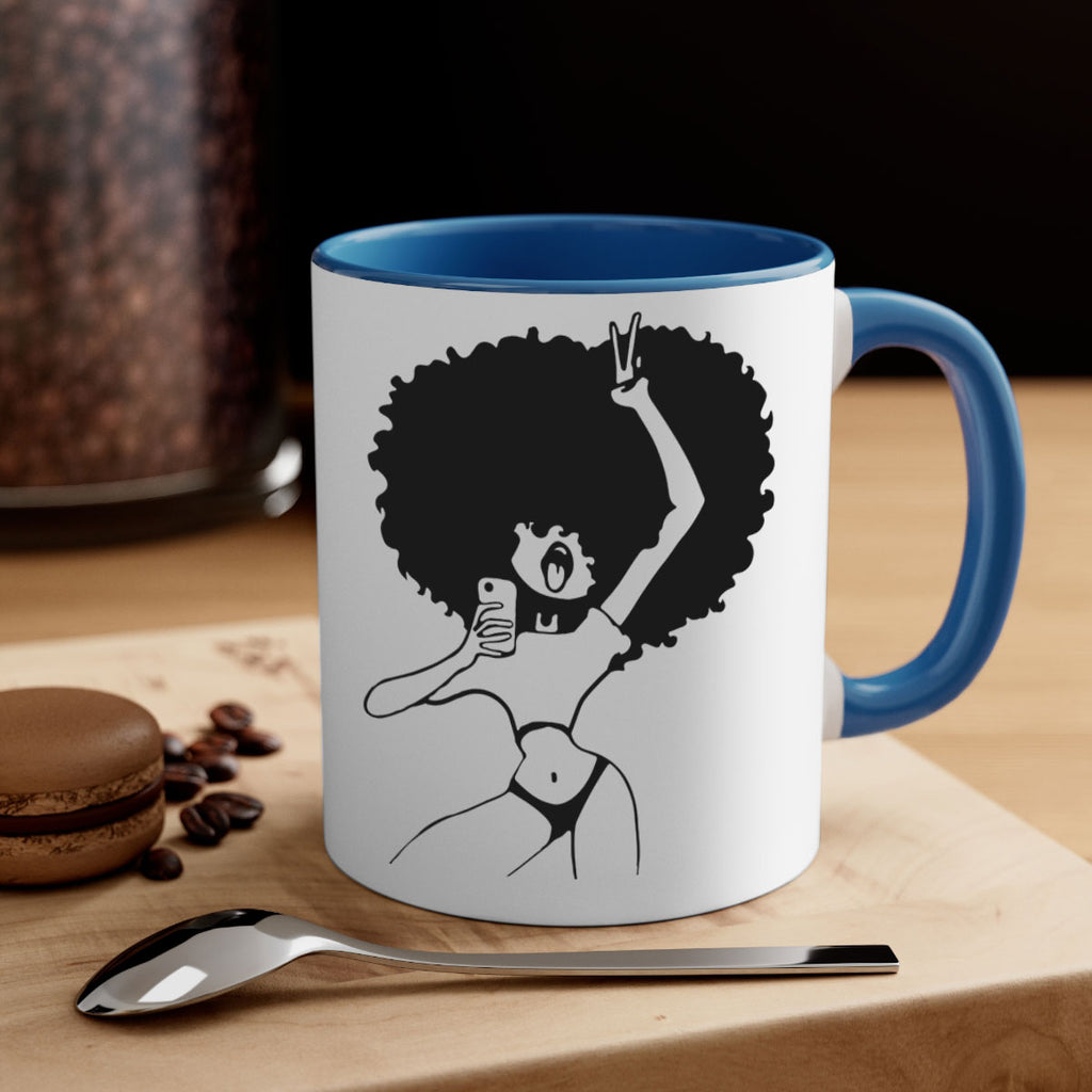 afro woman taking selfie 66#- Black women - Girls-Mug / Coffee Cup