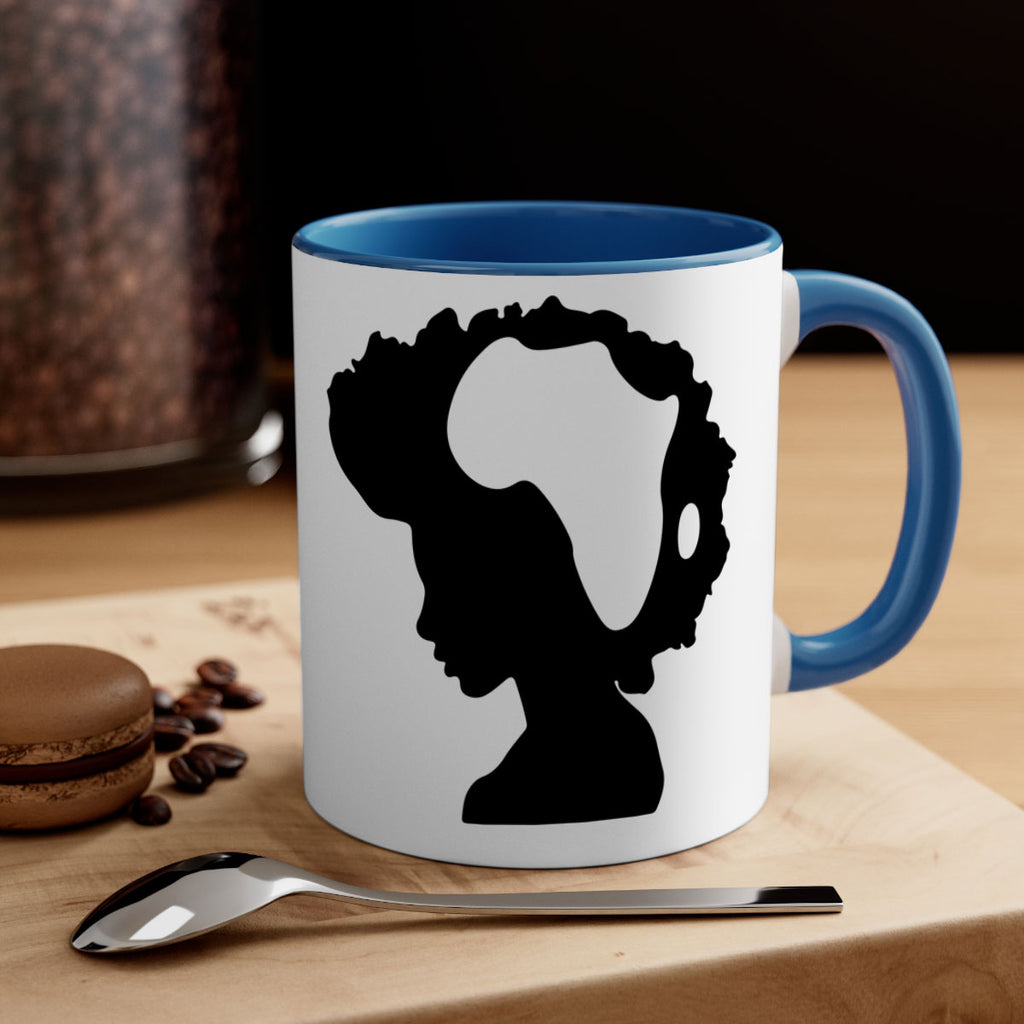 afro woman with africa map 65#- Black women - Girls-Mug / Coffee Cup