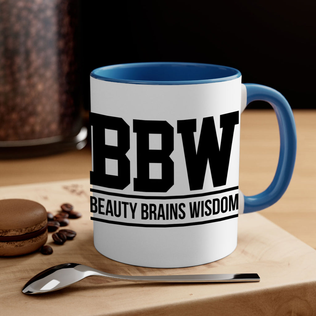 bbw beauty brains wisdom 263#- black words - phrases-Mug / Coffee Cup