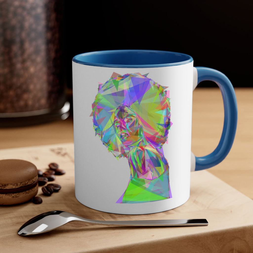 beautiful black woman geometric prismatic 59#- Black women - Girls-Mug / Coffee Cup