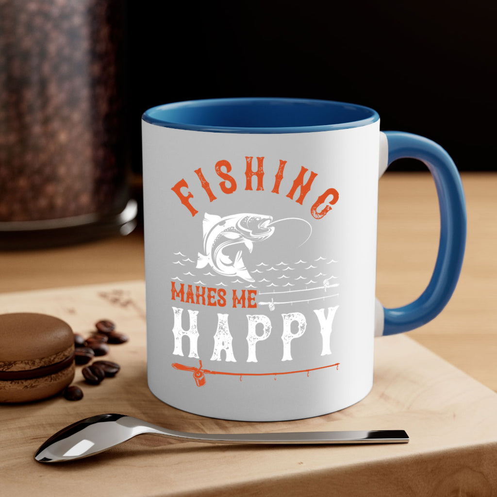 fishing makes me happy 268#- fishing-Mug / Coffee Cup