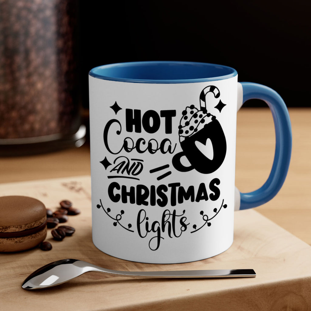 hot cocoa and christmas lights style 308#- christmas-Mug / Coffee Cup