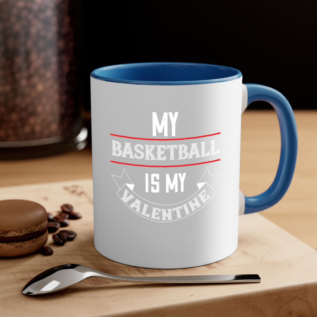 my basketball is my valentine 39#- valentines day-Mug / Coffee Cup