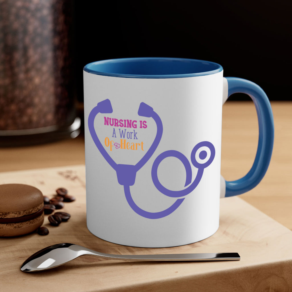 nursing is a work of heart Style 358#- nurse-Mug / Coffee Cup