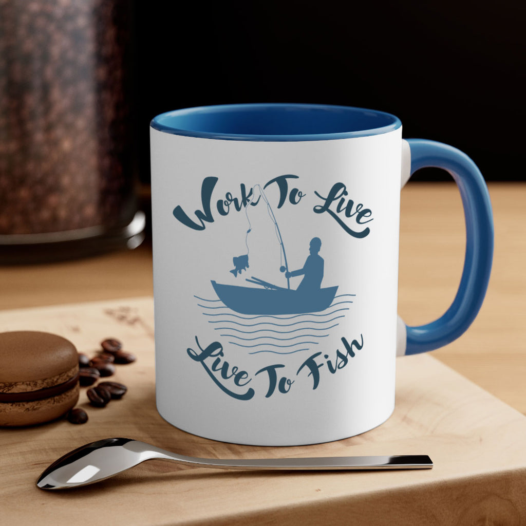 work to live 10#- fishing-Mug / Coffee Cup