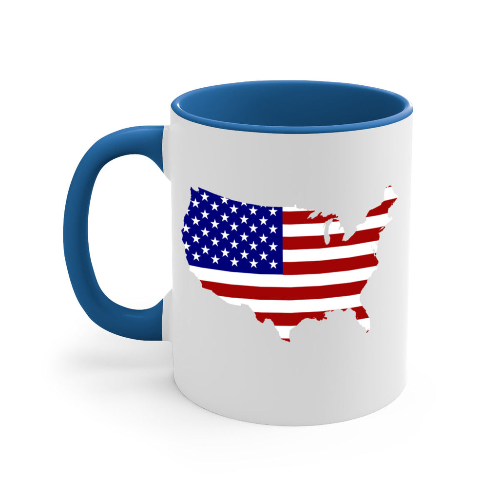 Flag With Map Style 50#- 4th Of July-Mug / Coffee Cup