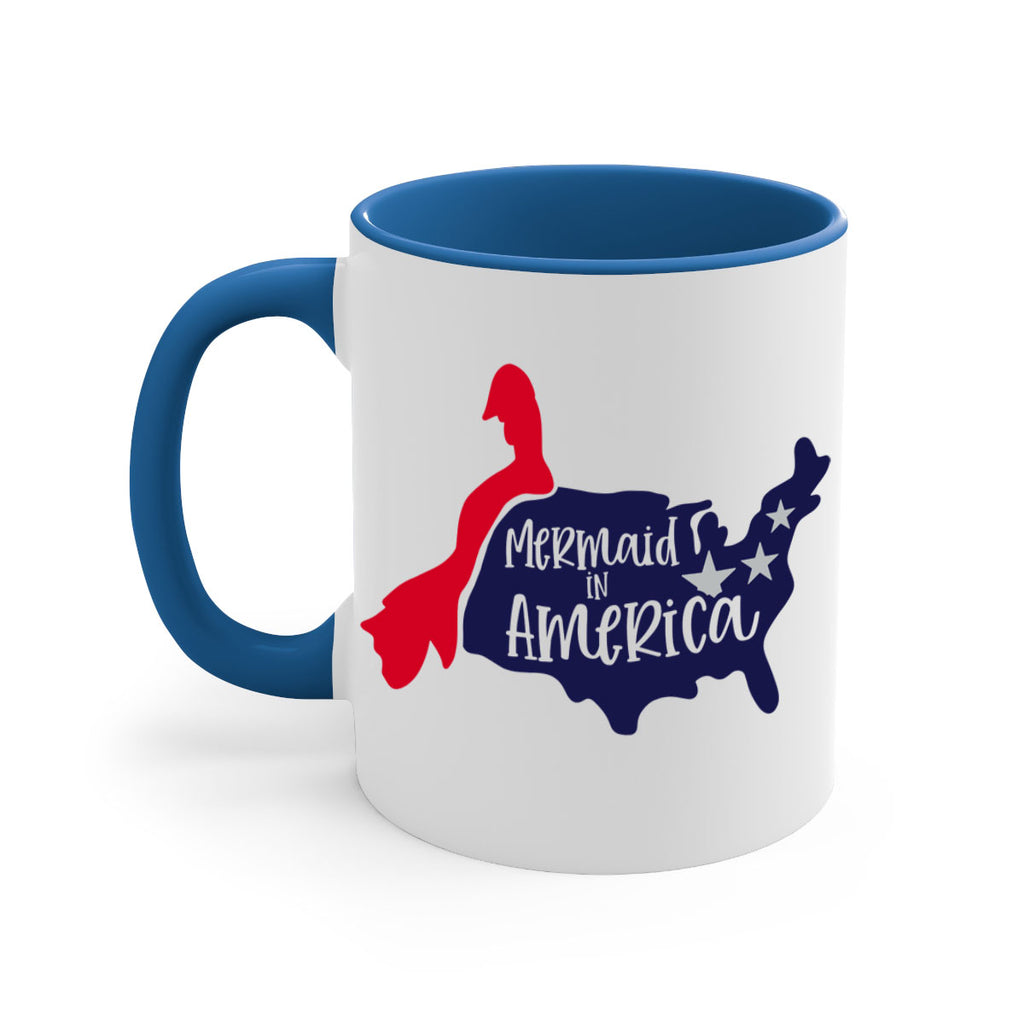 Mermaid In America Style 167#- 4th Of July-Mug / Coffee Cup