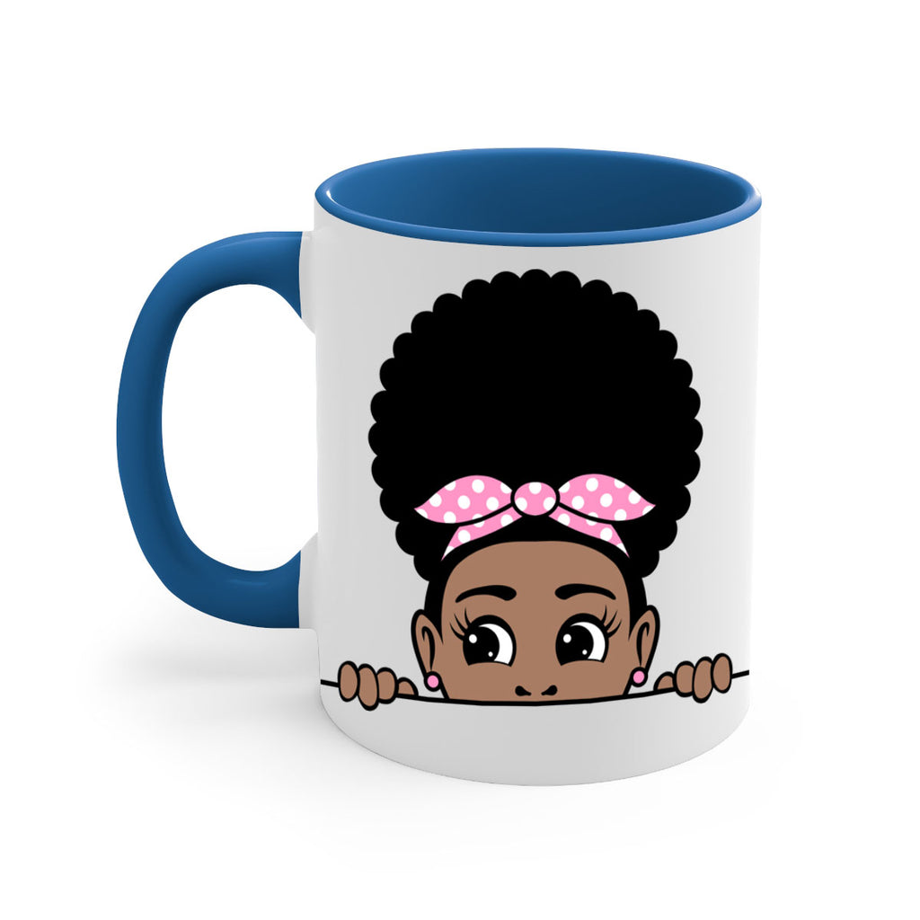 afro puff bandana girl peekaboo 85#- Black women - Girls-Mug / Coffee Cup