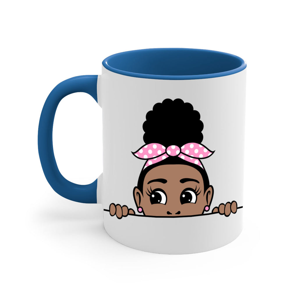 afro puff bandana girl peekaboo 86#- Black women - Girls-Mug / Coffee Cup