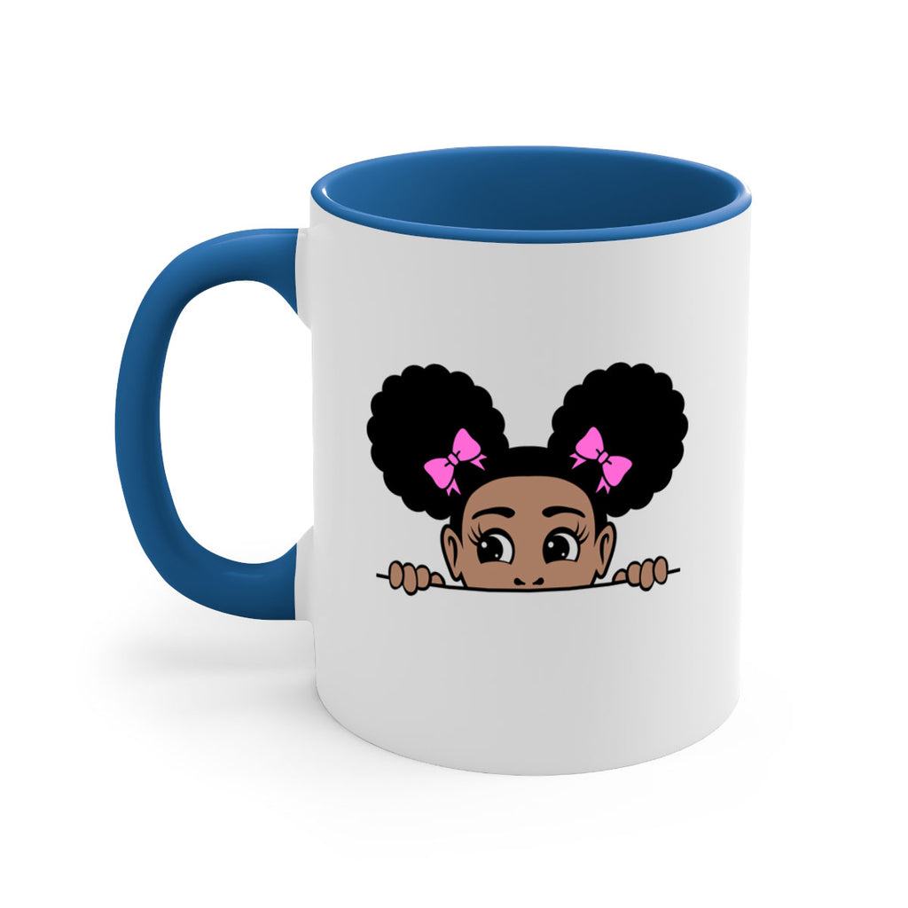 afro puffs girl peekaboo 79#- Black women - Girls-Mug / Coffee Cup