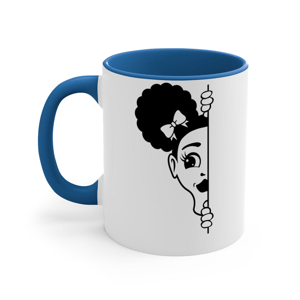 afro puffs girl peekaboo 82#- Black women - Girls-Mug / Coffee Cup